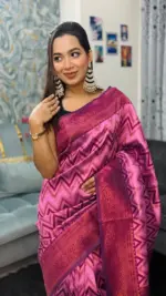 Kanchipuram Saree Chevron Zigzag Pattern IKC-004 - Image 2