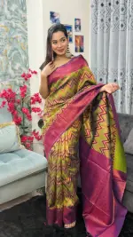 Kanchipuram Saree Chevron Zigzag Pattern IKC-001 - Image 6