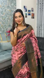 Kanchipuram Saree Chevron Zigzag Pattern IKC-005 - Image 2
