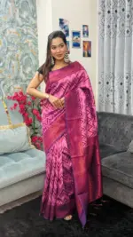 Kanchipuram Saree Chevron Zigzag Pattern IKC-004 - Image 3