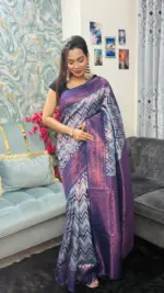 Kanchipuram Saree Chevron Zigzag Pattern IKC-003 - Image 3