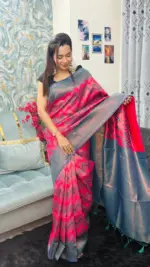 Kanchipuram Saree Chevron Zigzag Pattern IKC-008 - Image 3
