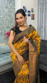 Kanchipuram Saree Chevron Zigzag Pattern IKC-006 - Image 4