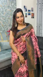 Kanchipuram Saree Chevron Zigzag Pattern IKC-005 - Image 4