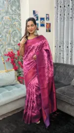 Kanchipuram Saree Chevron Zigzag Pattern IKC-004 - Image 5