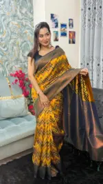 Kanchipuram Saree Chevron Zigzag Pattern IKC-006 - Image 5