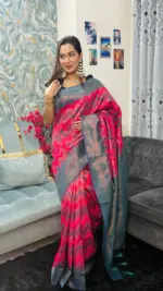Kanchipuram Saree Chevron Zigzag Pattern IKC-008 - Image 5