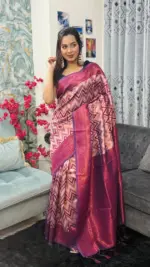 Kanchipuram Saree Chevron Zigzag Pattern IKC-002 - Image 3