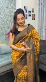 Kanchipuram Saree Chevron Zigzag Pattern IKC-006 - Image 6