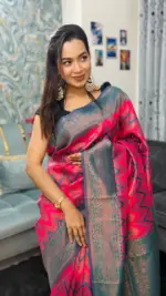 Kanchipuram Saree Chevron Zigzag Pattern IKC-008 - Image 6