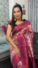 Kanchipuram Saree Chevron Zigzag Pattern IKC-002 - Image 2