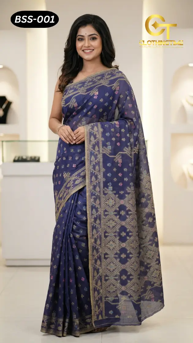 Blended Silk+Cotton Saree BSS-001 Blended Silk+Cotton Saree BSS-001
