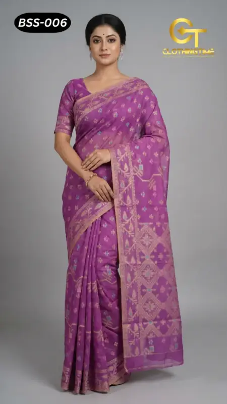 Blended Silk+Cotton Saree BSS-006