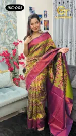 Kanchipuram Saree Chevron Zigzag Pattern IKC-001