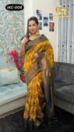 Kanchipuram Saree Chevron Zigzag Pattern IKC-006
