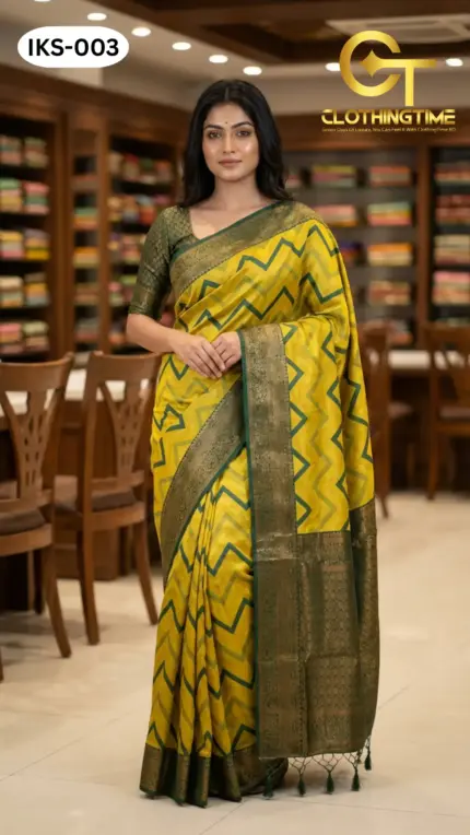 Kanchipuram Saree Zigzag Design IKS-003