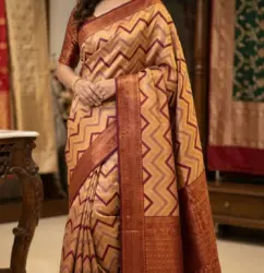 Kanchipuram Saree Zigzag Design IKS-009