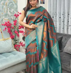 Kanchipuram Saree Zigzag Design IKS-010