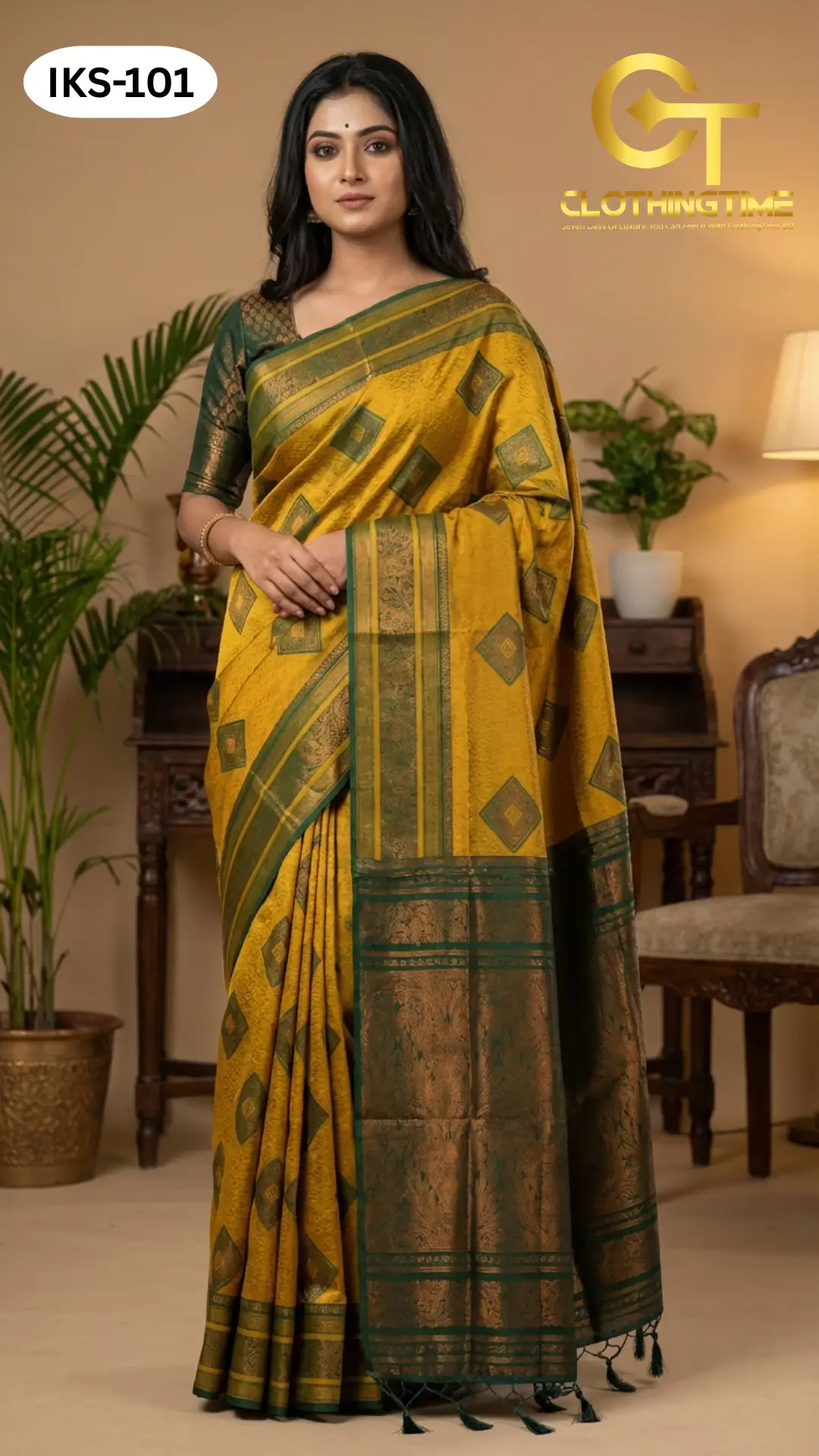 Kanchipuram Saree Traditional Design IKS-101